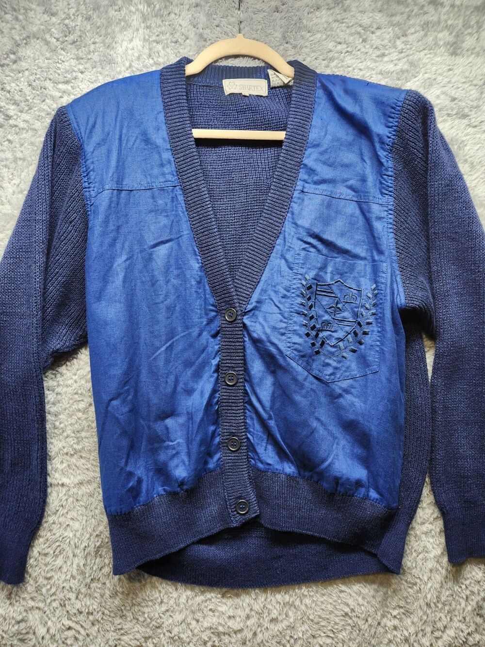 Shartex Womens Blue Academic Cardigan Vintage Size Large University